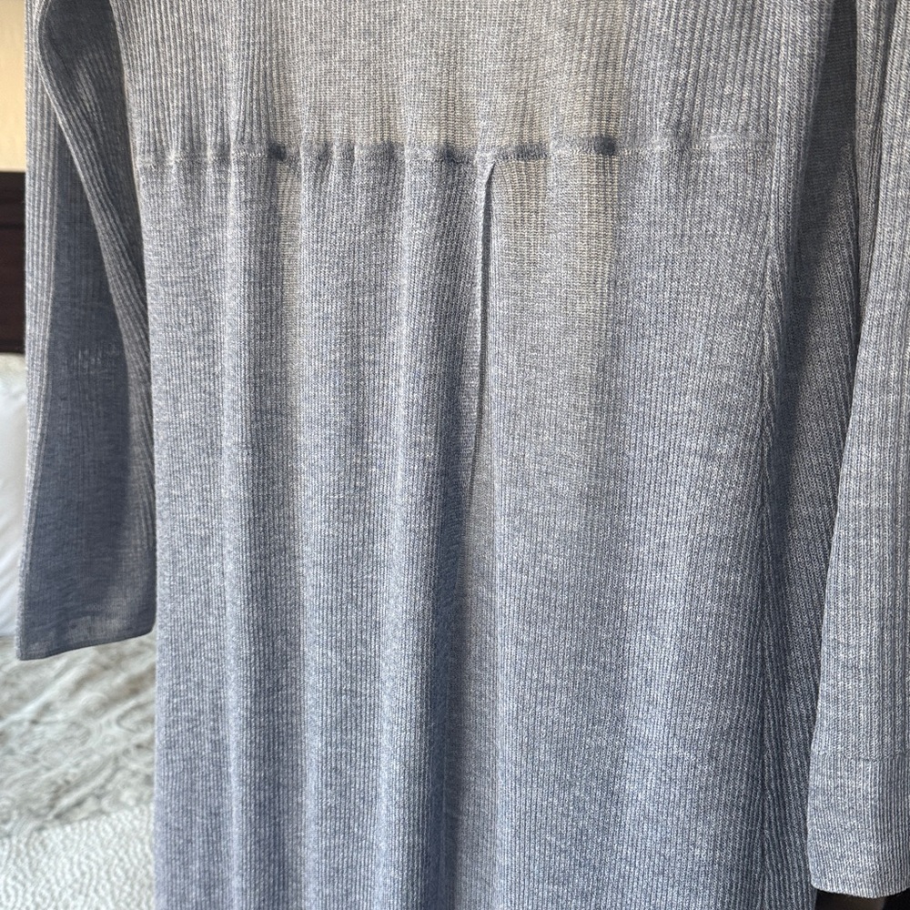 White House Black Market Ribbed light weight blue Duster size L - Picture 2 of 4